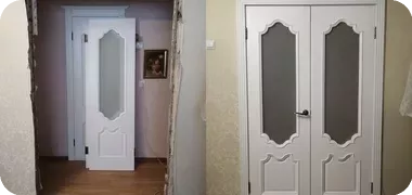 Установили двустворчатую дверь